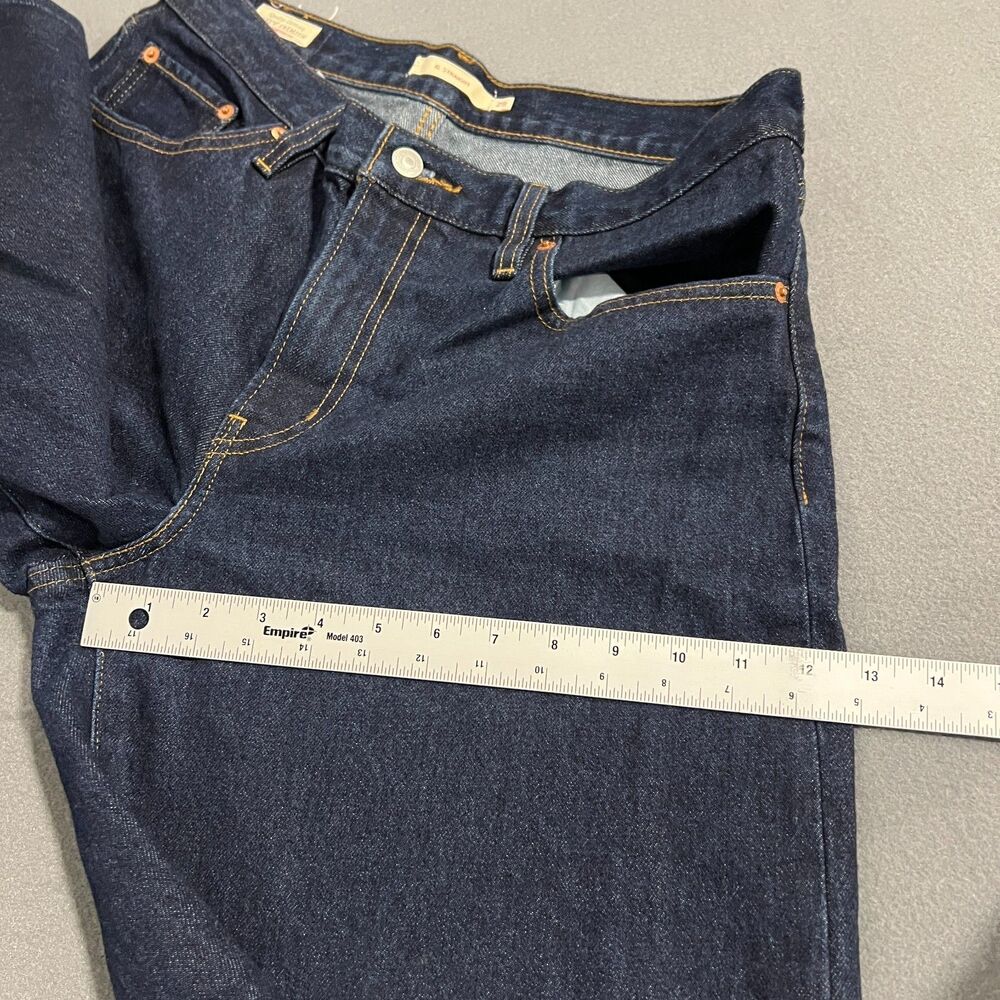 Levi's XL Baggy Straight Jeans Women's 29 X 29 Blue Denim Dark Wash 5-Pockets - Picture 13 of 14